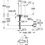 德國 GROHE Eurosdisc Cosmopolitan 23055-002 高身面盆龍頭 248mm