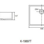 美國 KOHLER Delta K-19897T 長方形檯上面盆 490x390x147mm 白色