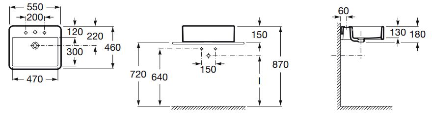 西班牙 Roca Element-S 327576 檯上盆 550x460mm 白色