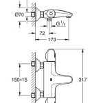 德國 GROHE Grohtherm 1000 34155003 明牆恆溫浴缸龍頭
