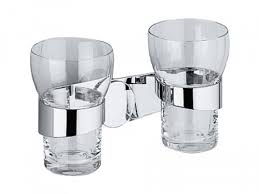 Keuco Amaro 01851019000 雙玻璃漱口杯連座及01901010000面蓋 (鍍鉻)