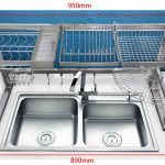 Walrus 993812 不鏽鋼座檯碗碟架 雙膽廚盆適用 940x330x460mm