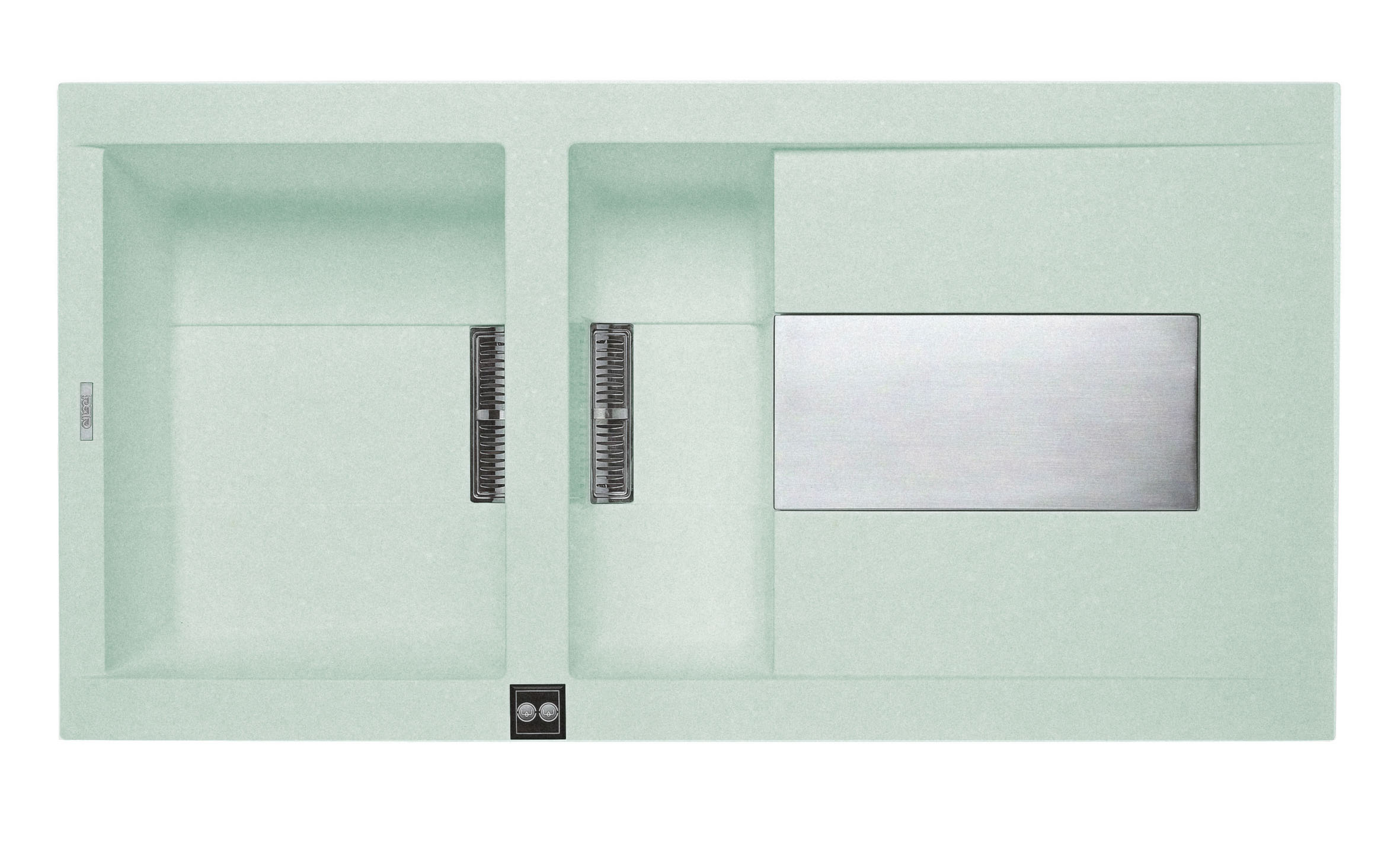 意大利 ELLECI Sirex 475 LVI47591 大細膽平邊檯面廚盆連右翼 1000x515x224mm 翡翠色