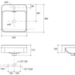 美國 KOHLER Forefront Square 98930X 單孔方形半櫃面盆  460x420mm 白色