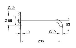 德國Grohe Rainshower 28576 花灑曲柄 286mm