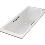 美國 KOHLER Parallel 1875T-GR 嵌入式生鐵浴缸連扶手 1500x700x450mm 白色