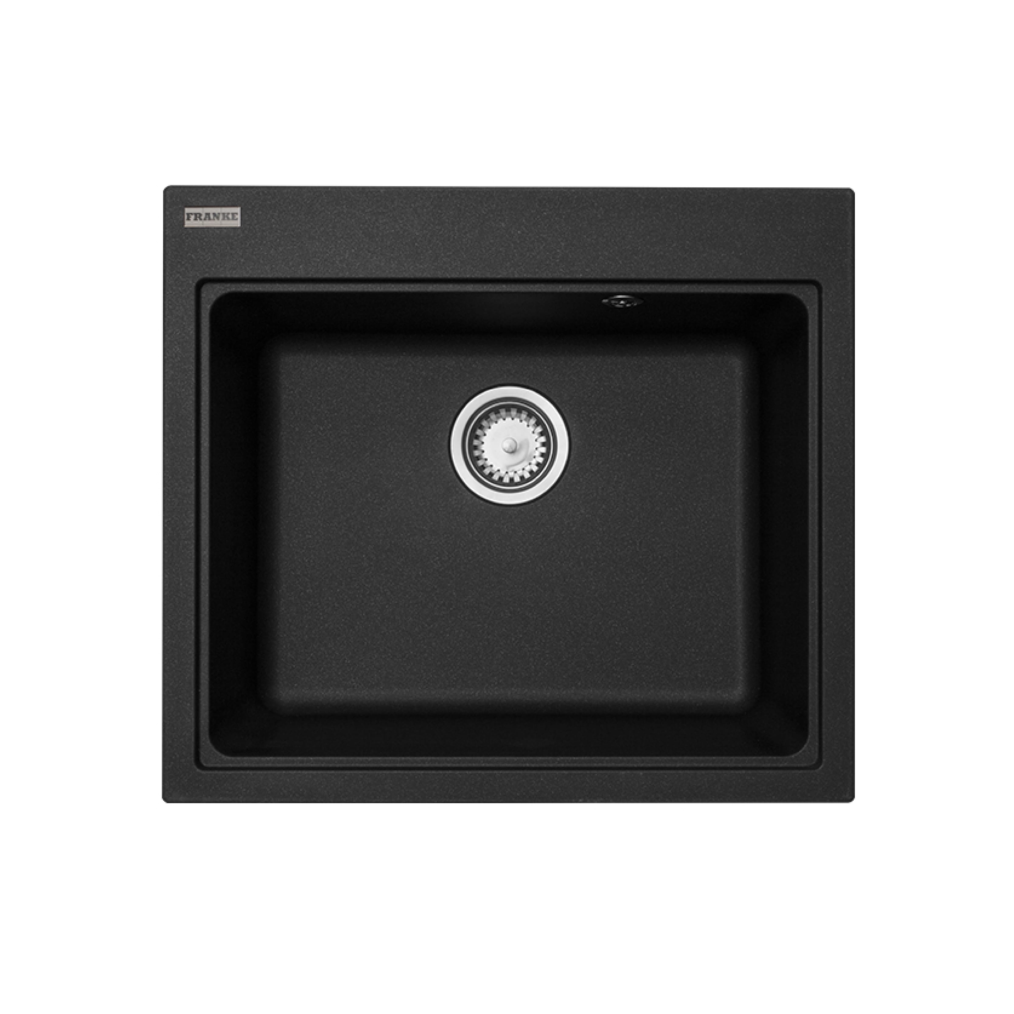 瑞士 FRANKE KINDRED KSG238 花崗岩石單膽平邊檯面廚盆 584x520x200mm 黑色