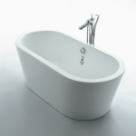 Walrus ARTOIIB-00 獨立式橢圓型纖維浴缸 1500x750x550mm 白色