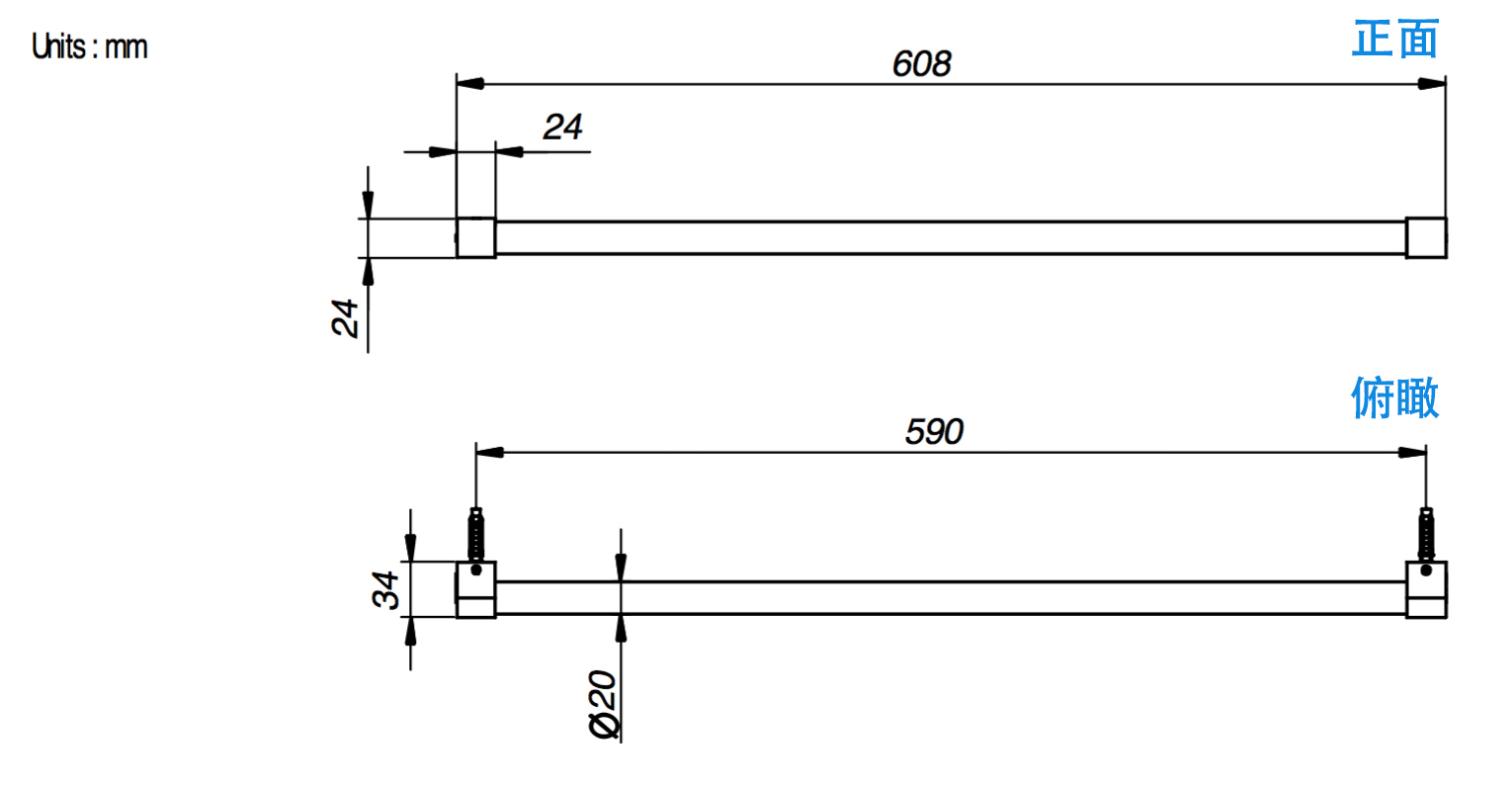 美國 Moen Winston KAC0272 不鏽鋼廚房掛桿 Ø20x600mm