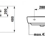 瑞士 Laufen Pro 818951 單孔掛牆面盆(無滿水) 550x480mm 白色