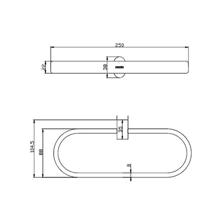 美國 Moen Alisa ACC2404 鋁合金掛牆毛巾環 250mm (磨砂色)