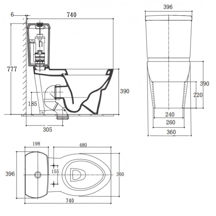 美國 KOHLER Ove 相連式自由咀座廁 配  C3-050 基本型K-18751T 電子廁板 精選組合