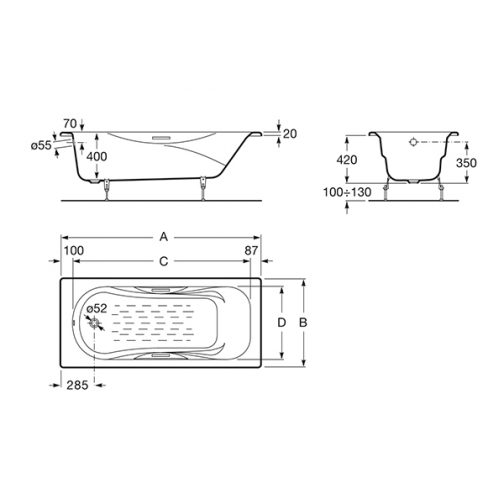 roca-RO-2.30970-WT-bathtub-drawing