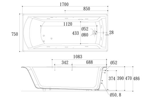 kohler 58 inch bathtub